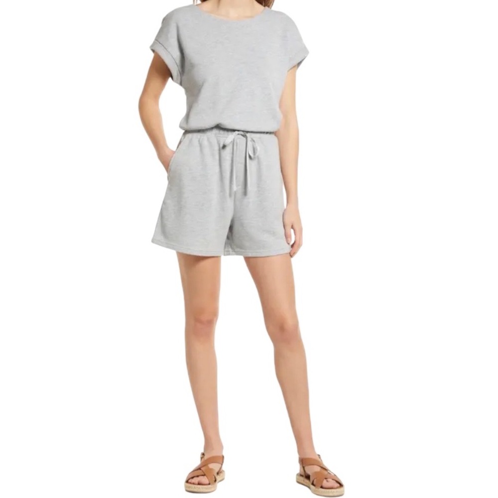Calson Terry Texture Romper Grey, Size L, NWT